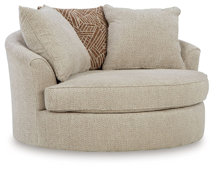 Steelwater Retreat - Oversized Swivel Accent Chair - Latte - Roberts Furniture & Mattress (Yorktown, VA)