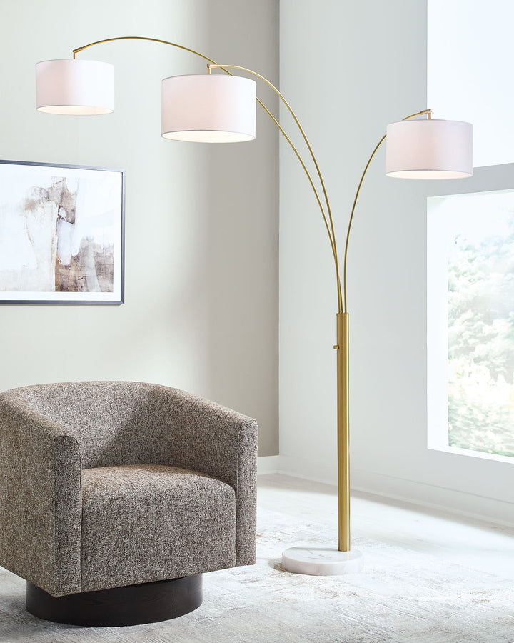 Valo - Metal Arc Lamp - Gold Finish - Roberts Furniture & Mattress (Yorktown, VA)