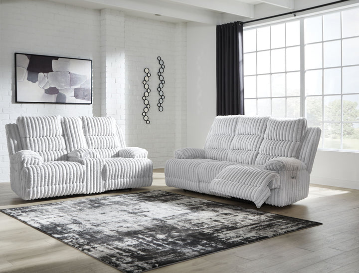 Rhines Falls - 2 Pc. - Power Reclining Sofa And Loveseat - Alloy