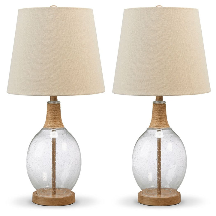 Clayleigh - Glass Table Lamp (Set of 2) - Clear / Brown