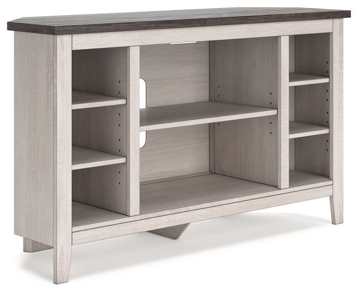 Dorrinson - Corner TV Stand/Fireplace OPT - Two-tone