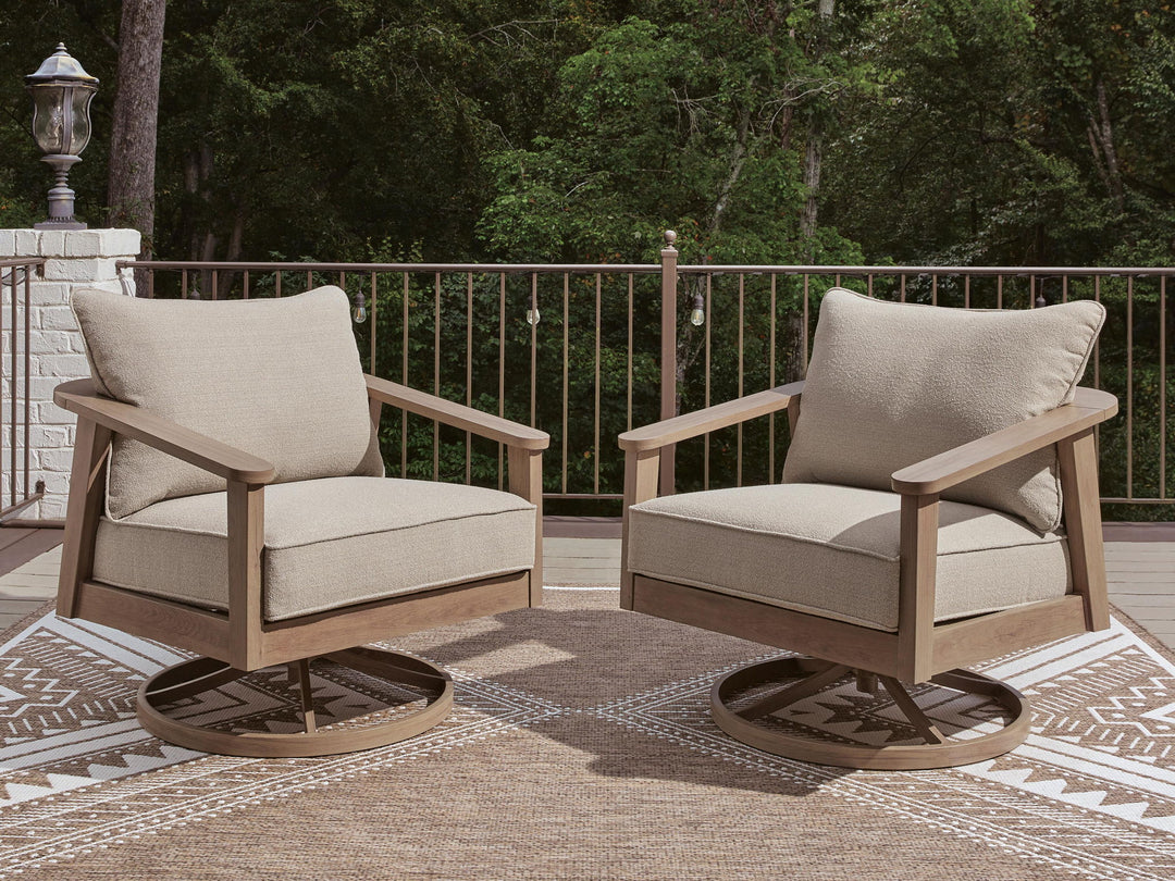 Harmony Headlands - Swivel Lounge With Cushion - Natural / Gray - Roberts Furniture & Mattress (Yorktown, VA)