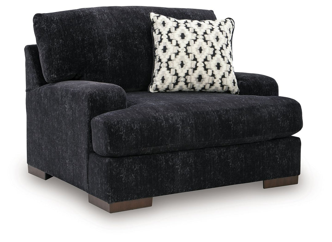 Whitmore Manor - Chair And A Half - Black Pearl - Roberts Furniture & Mattress (Yorktown, VA)