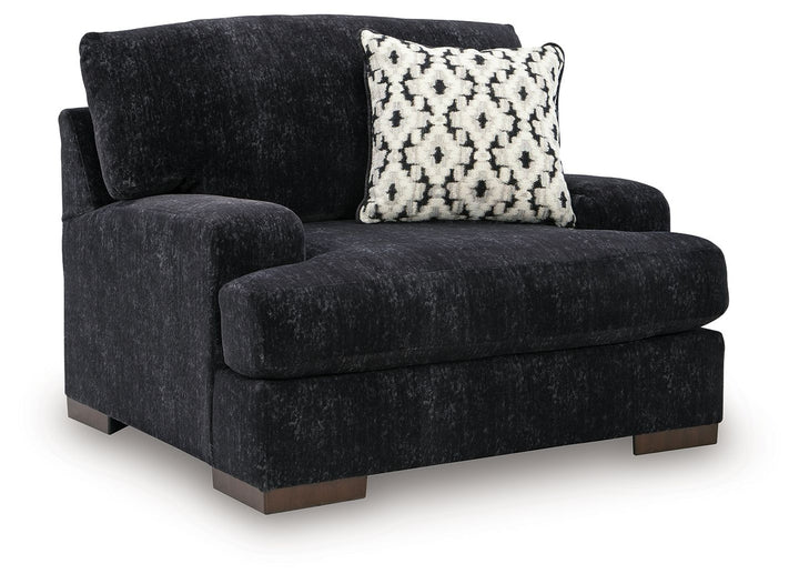 Whitmore Manor - Chair And A Half - Black Pearl - Roberts Furniture & Mattress (Yorktown, VA)
