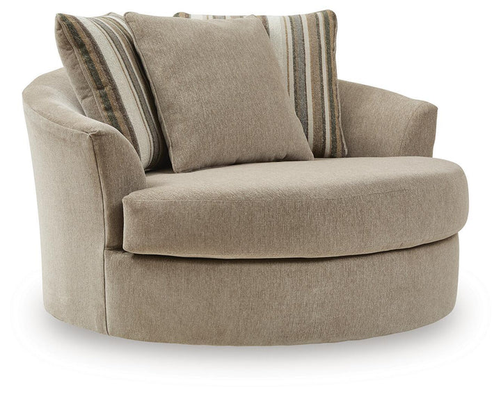 Linenhause - Oversized Swivel Accent Chair - Dune