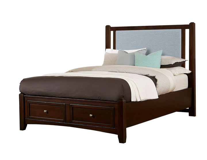 Bonanza - Ocean Blue Linen Upholstered Bed With Storage Footboard - Roberts Furniture & Mattress (Yorktown, VA)