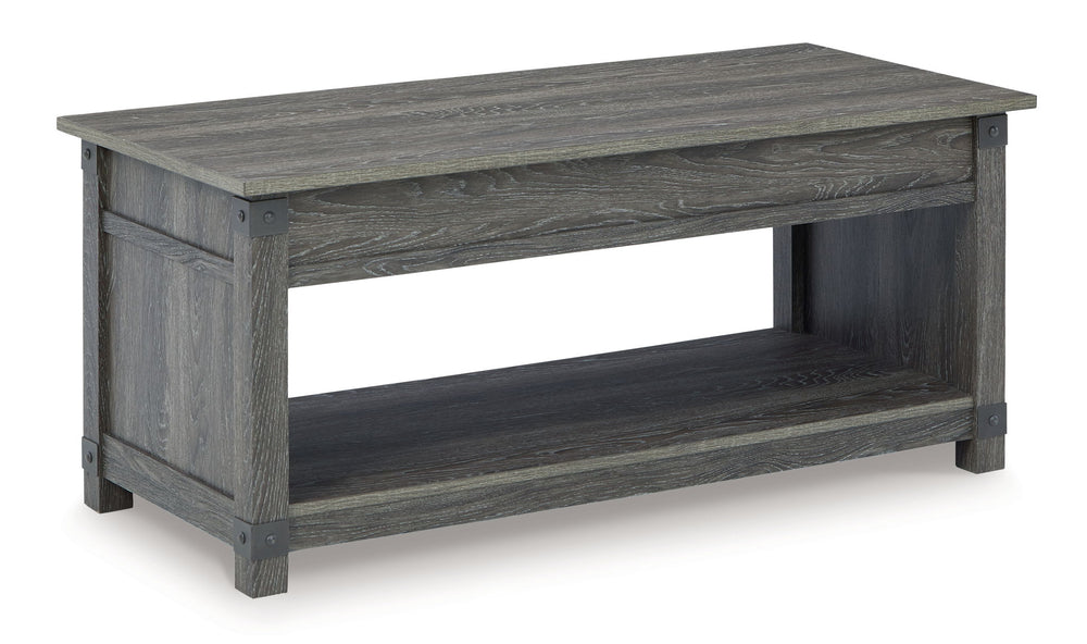 Freedan - 3 Pc. - Coffee Table, 2 End Tables - Grayish Brown - Roberts Furniture & Mattress (Yorktown, VA)