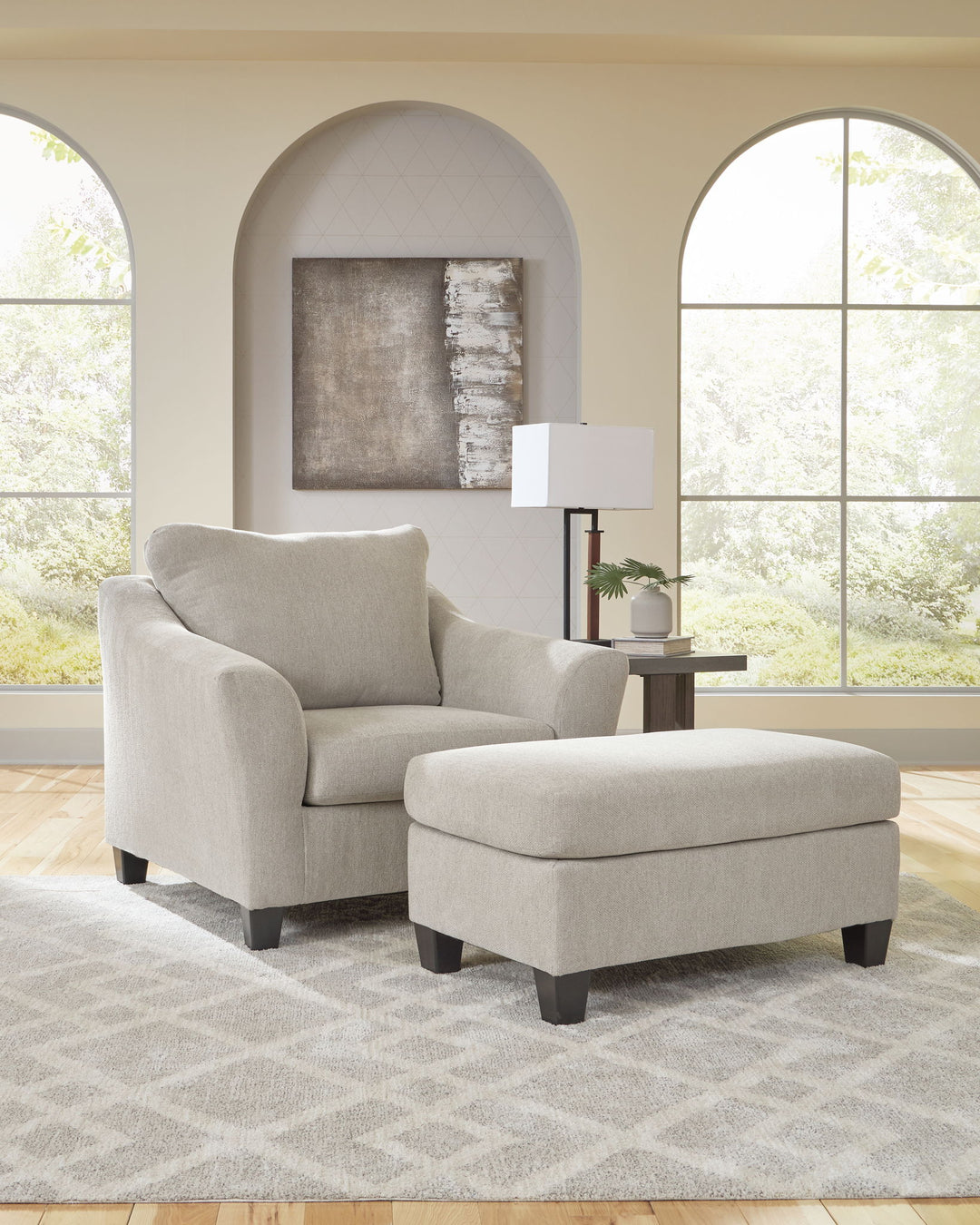 Willarae - 2 Pc. - Chair And A Half, Ottoman - Taupe - Roberts Furniture & Mattress (Yorktown, VA)