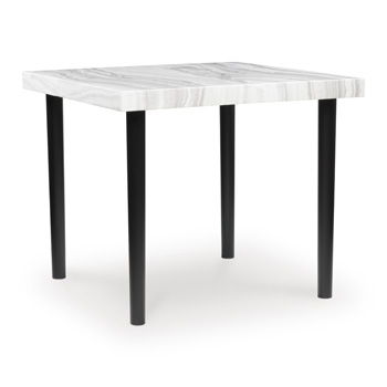 Mervannie - Square Dining Room Counter Table - Gray / Black - Roberts Furniture & Mattress (Yorktown, VA)