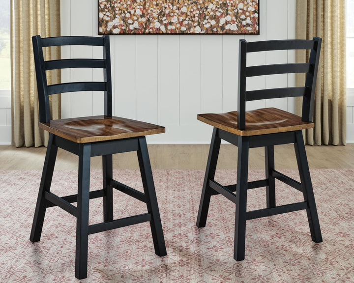 Wildenauer - Swivel Stool (Set of 2) - Roberts Furniture & Mattress (Yorktown, VA)