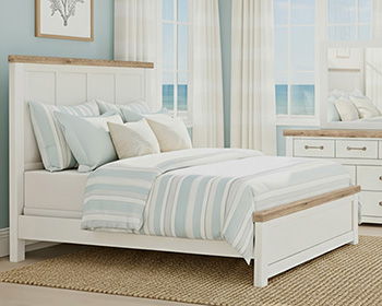 Savonport - Seven Drawer Dresser - White / Brown - Roberts Furniture & Mattress (Yorktown, VA)