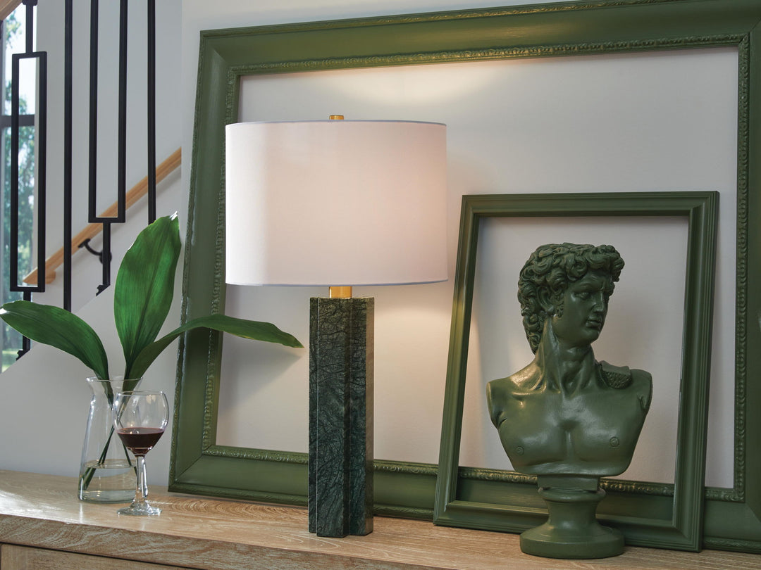 Keegan - Marble Table Lamp - Green - Roberts Furniture & Mattress (Yorktown, VA)