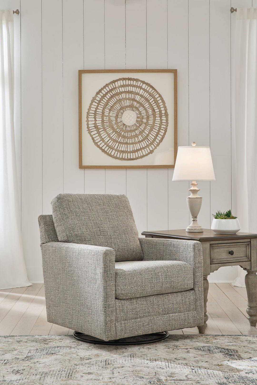 Bralynn - Swivel Glider Accent Chair - Linen
