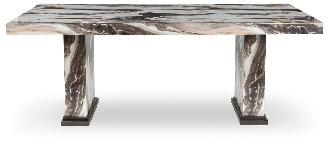 Jeshina - Dining Table - Dark Brown / Beige