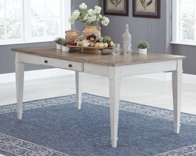 Skempton - RECT DRM Table w/Storage - White - Roberts Furniture & Mattress (Yorktown, VA)