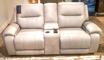 Real Moments - Power Reclining Loveseat With Audio Seating - Ash - Roberts Furniture & Mattress (Yorktown, VA)