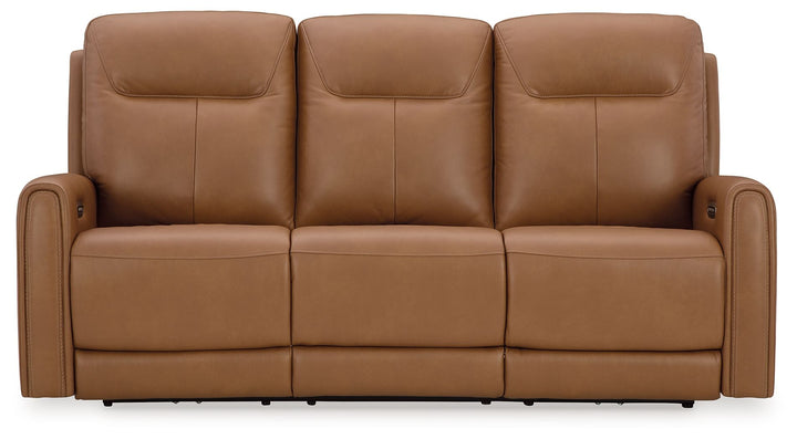 Tryanny - Power Reclining Sofa With Adj Headrest - Butterscotch