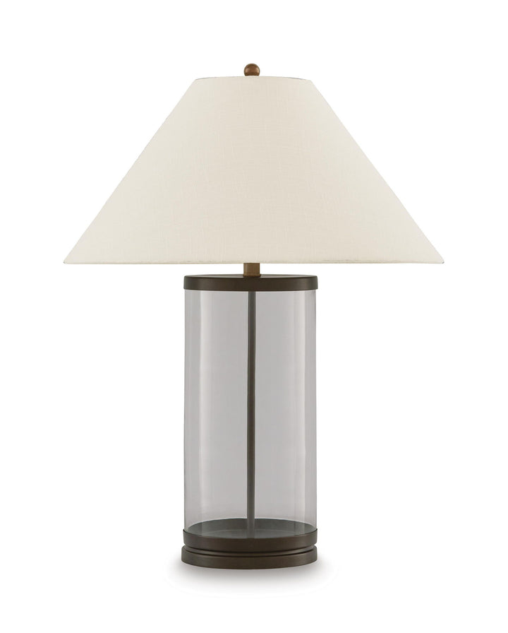 Junrow - Glass Table Lamp - Clear / Brown