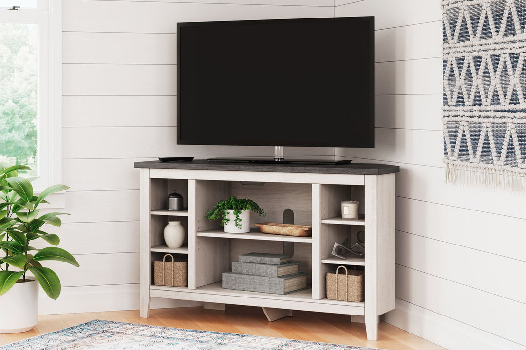 Dorrinson - Corner TV Stand/Fireplace OPT - Two-tone