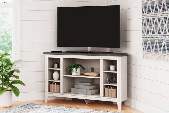 Dorrinson - Corner TV Stand/Fireplace OPT - Two-tone