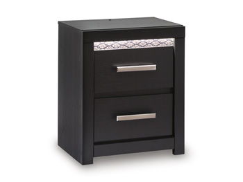 Shoralli - Two Drawer Night Stand - Black - Roberts Furniture & Mattress (Yorktown, VA)