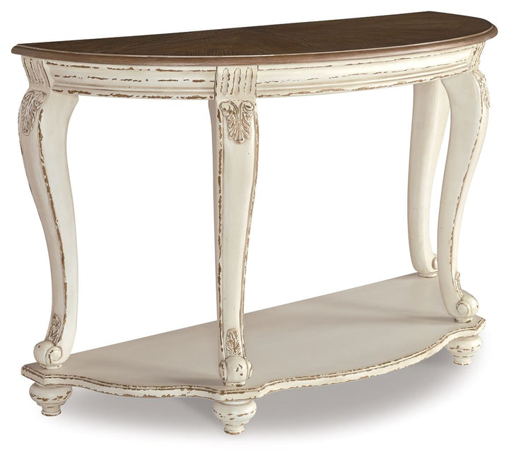 Realyn - Sofa Table - White / Brown
