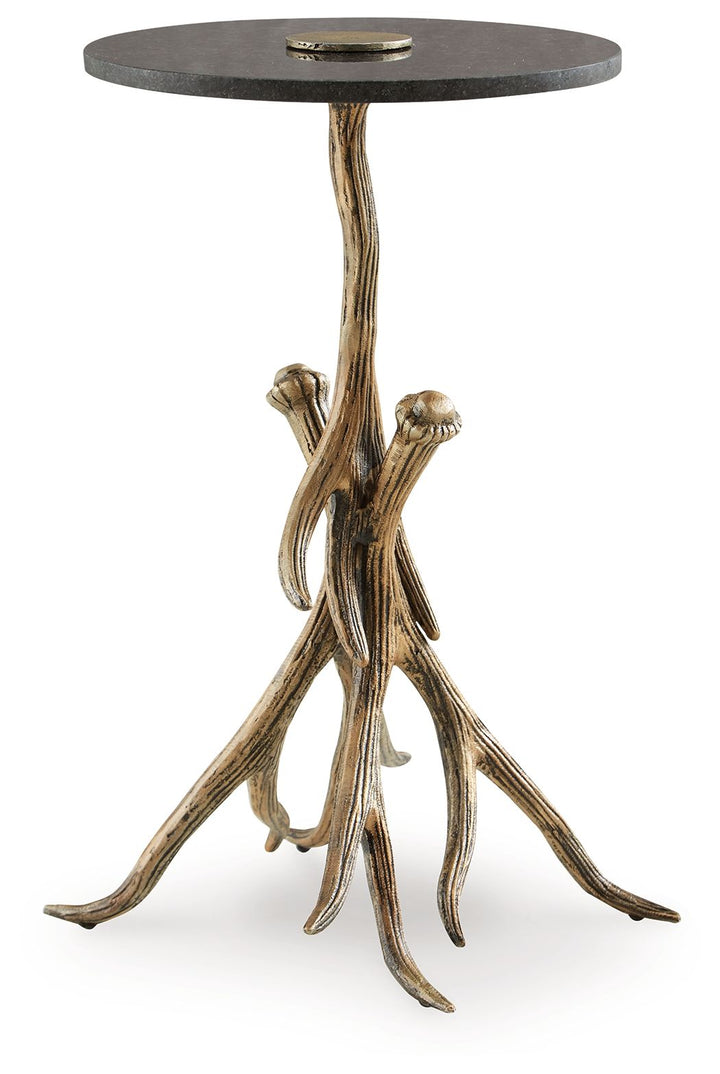 Lemkins - Accent Table - Black / Antique Gold Finish