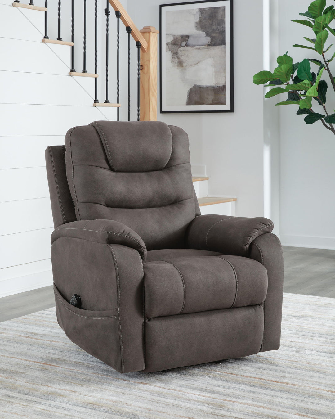 Snowfield - Power Lift Recliner - Gunmetal - Roberts Furniture & Mattress (Yorktown, VA)