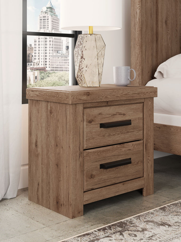 Oliandon - Two Drawer Night Stand - Light Brown - Roberts Furniture & Mattress (Yorktown, VA)