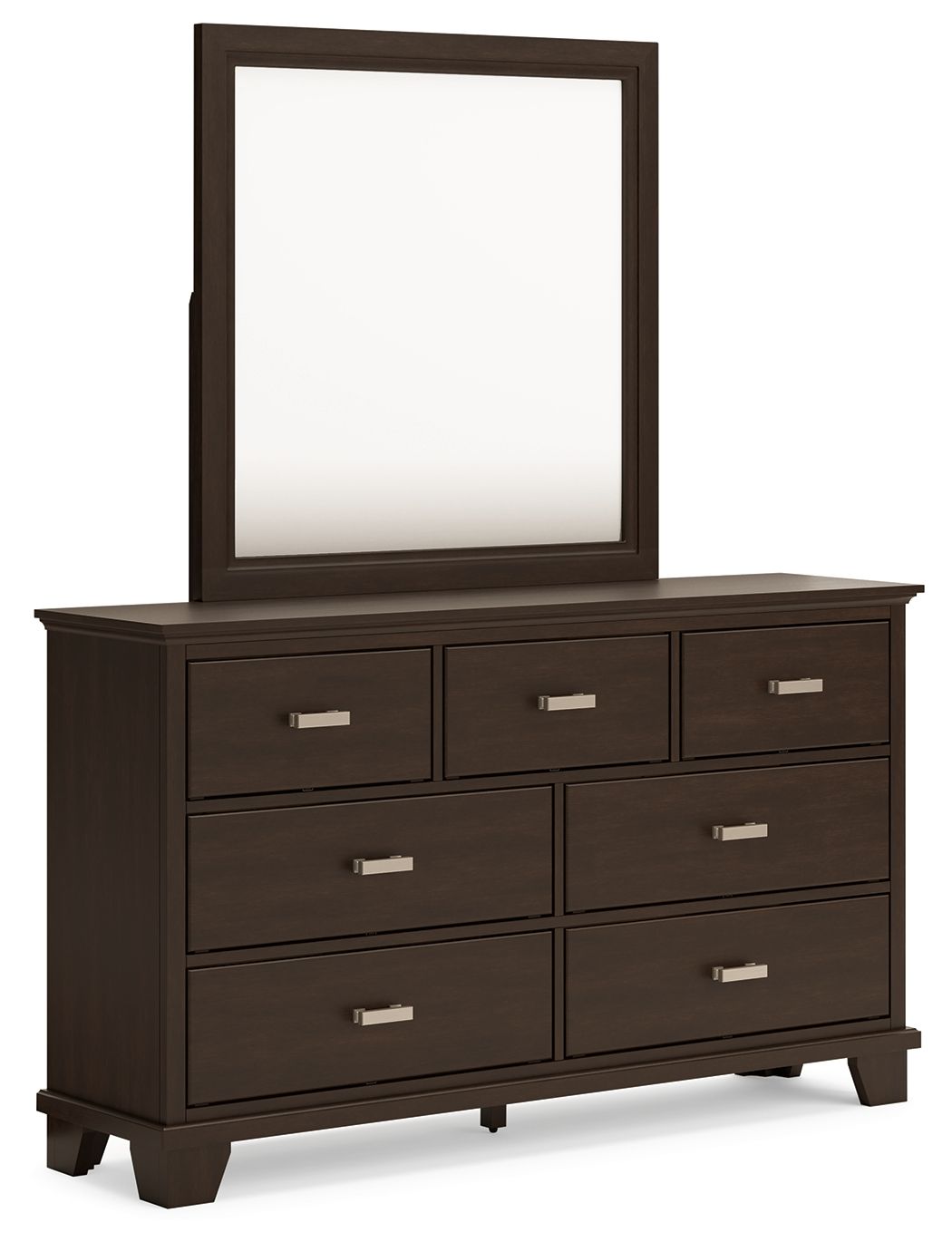 Covetown - Dresser And Mirror - Dark Brown - Roberts Furniture & Mattress (Yorktown, VA)