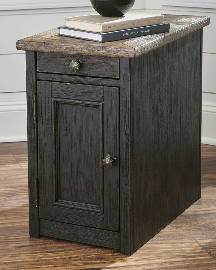 Tyler Creek - Chair Side End Table - Grayish Brown / Black