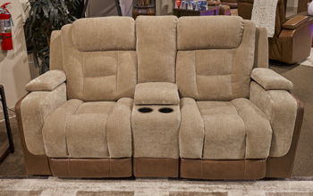 Mixed Motion - Power Reclining Loveseat With Console / Adjustable Headrest - Roberts Furniture & Mattress (Yorktown, VA)