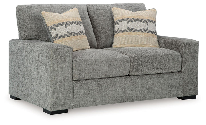 Dunmor - Loveseat - Graphite - Roberts Furniture & Mattress (Yorktown, VA)