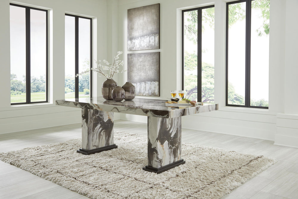 Jeshina - Dining Table - Dark Brown / Beige - Roberts Furniture & Mattress (Yorktown, VA)