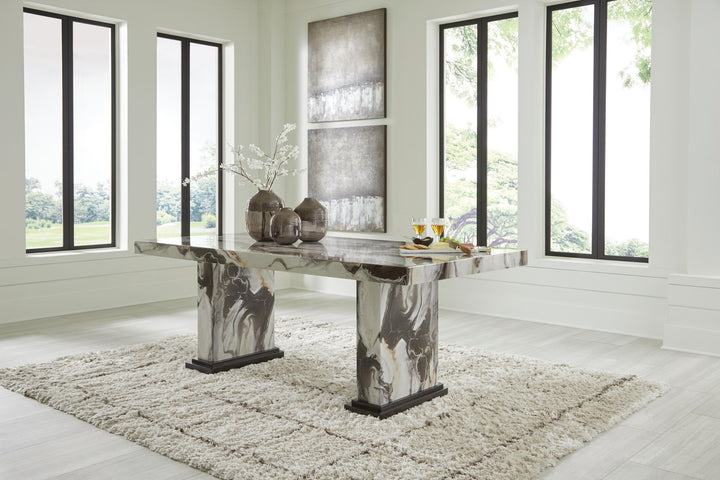 Jeshina - Dining Table - Dark Brown / Beige - Roberts Furniture & Mattress (Yorktown, VA)