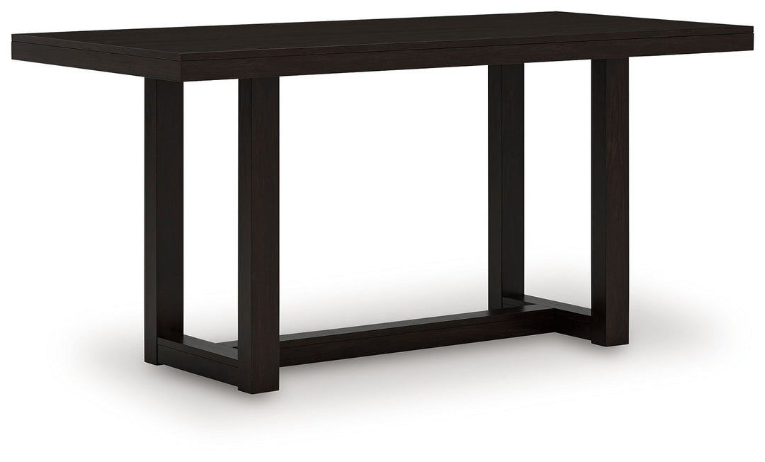 Neymorton - 5 Pc. - Rectangular Dining Room Counter Table, 4 Barstools - Dark Grayish Brown - Roberts Furniture & Mattress (Yorktown, VA)