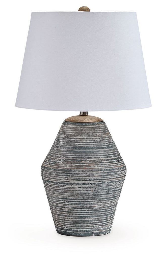 Lawrock - Terracotta Table Lamp - Antique Blue – Roberts Furniture