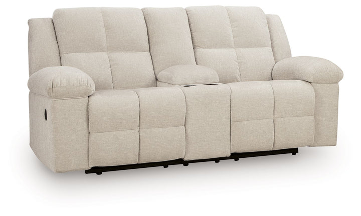 Orlen - Double Reclining Loveseat With Console - Winter - Roberts Furniture & Mattress (Yorktown, VA)