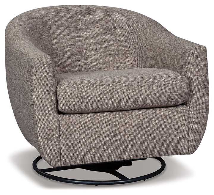 Upshur - Swivel Glider Accent Chair - Taupe - Roberts Furniture & Mattress (Yorktown, VA)