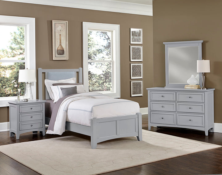 Bonanza - Ocean Blue Upholstered Bed With Mansion Footboard - Roberts Furniture & Mattress (Yorktown, VA)