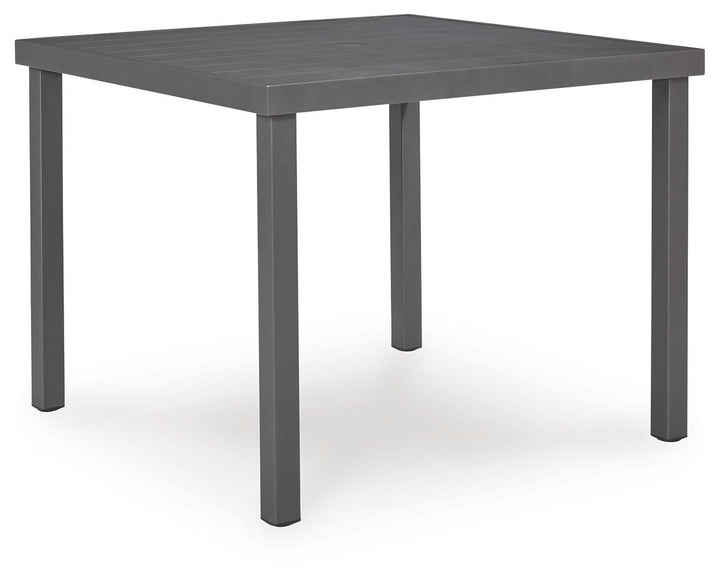 Rocky Creek - Square Dining Table With Umbrella Option - Gray