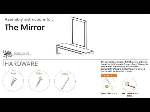 Danziar - Bedroom Mirror - Black