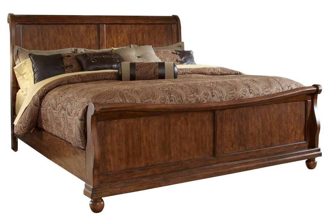 Liberty Furniture Rustic Traditions King Sleigh Bed in Rustic Cherry image